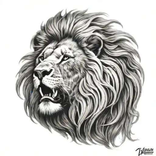 Majestic Lion Whit A Flowing Mane Showcasing Strength And Intelligence