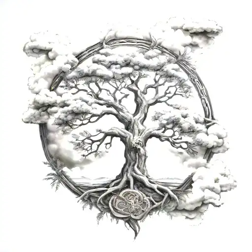Tree Of Life With Clouds
