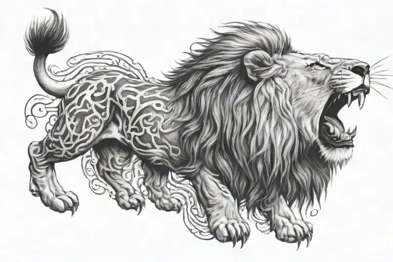 Leo Fire Lion Tattoo Design Inspired