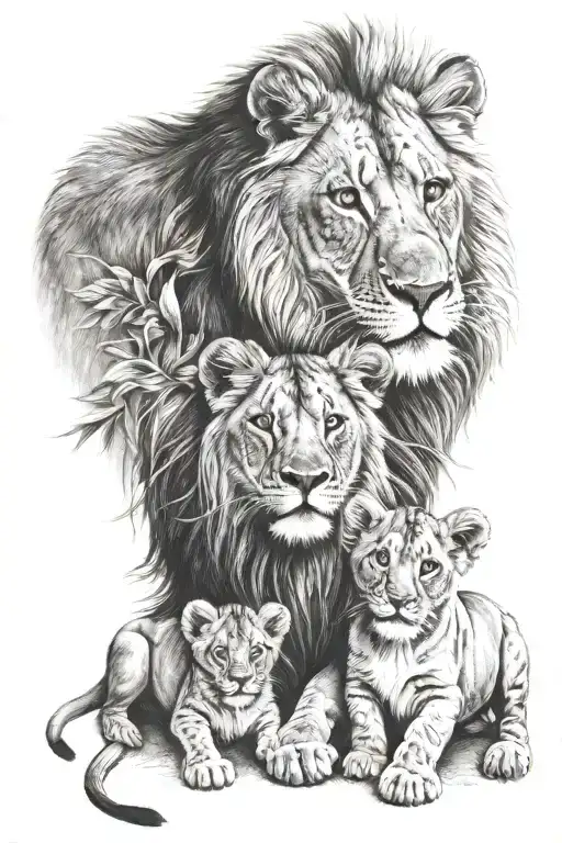 Lion Family W Baby Girl