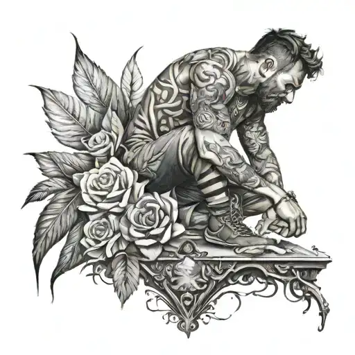 A Leg Tattoo To Represent Overcoming Life's Difficulties