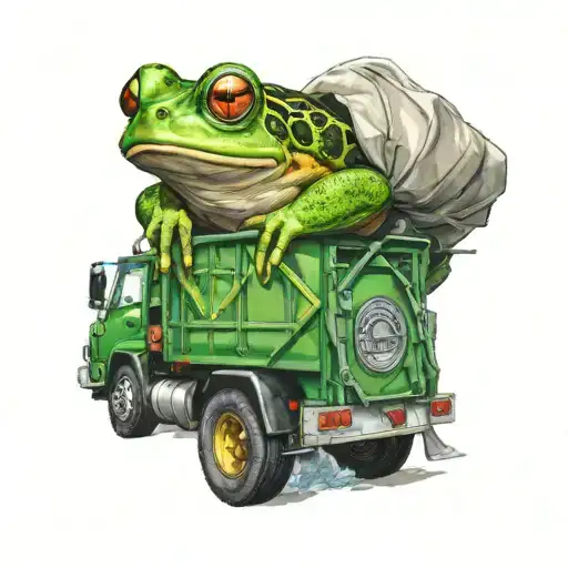 Frog Driving Garbage Truck