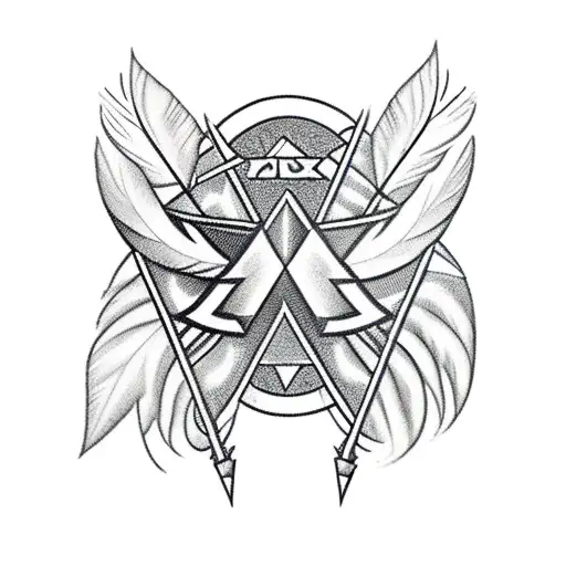 Straight Arrow With Feathers