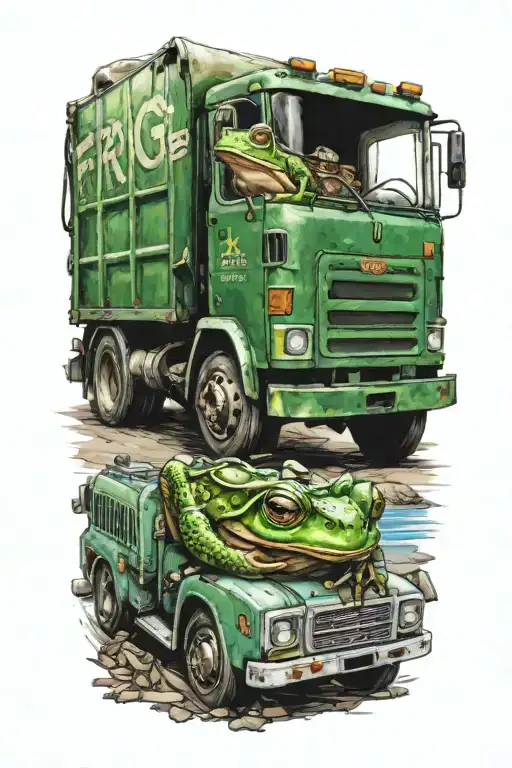 Frog Driving Garbage Truck