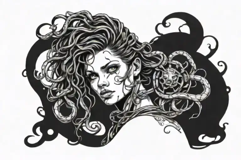 Medusa Sketchy Badass Cyberpunk Girl