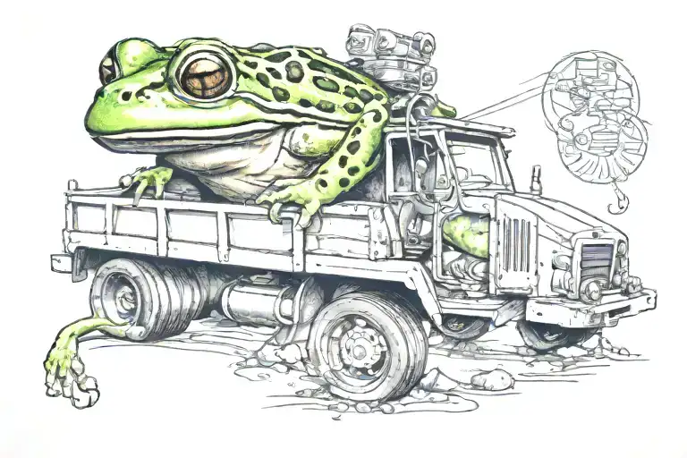 Frog Driving Garbage Truck