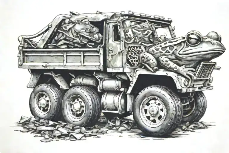 Frog Driving Garbage Truck