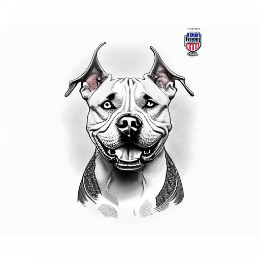 American Staffordshire Terrier With An Evil Grin