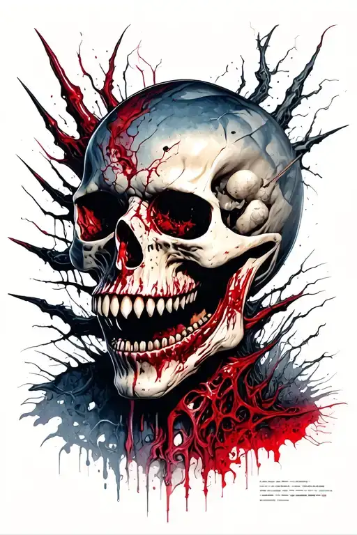 Horror Horror Schedule Skull Biomechanics Sharp Fangs Blood Cosmos Realism Language