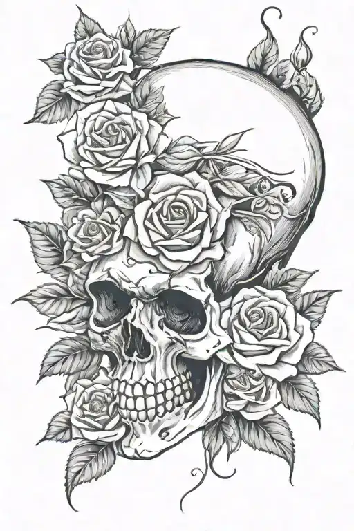 Skull With Roses