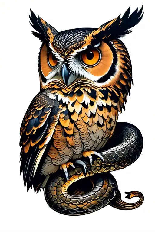 Owl And Serpent