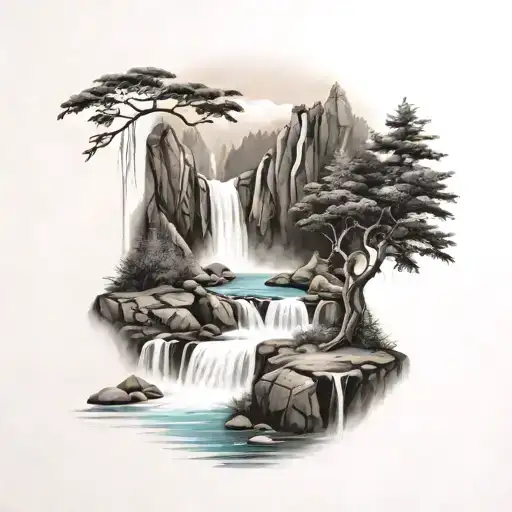 Waterfall Flowing