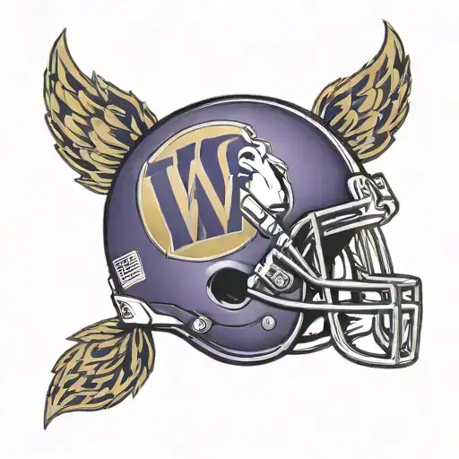 Washington Huskies Football Helmet Adorned