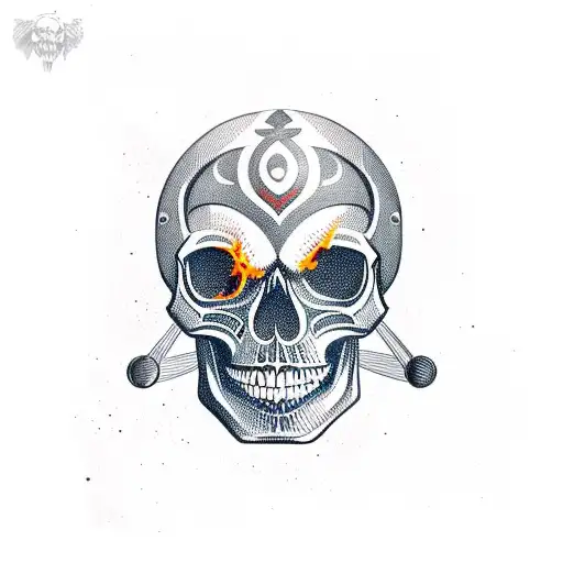 Skull With Viking Helmet