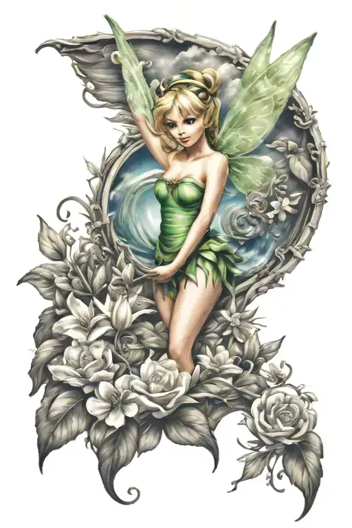 Tinkerbell Beach Theme Half Sleeve