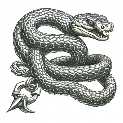 Snake With Body Of Anchor Chain Eating Its Own Tail