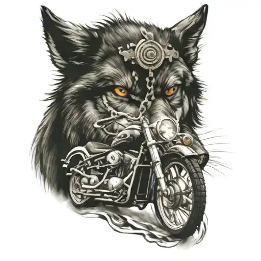 Wolf And Anchor And Motor Bike