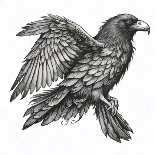 Raven With Outstretched Wings