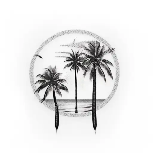 Palm Tree With Oldtimer Car