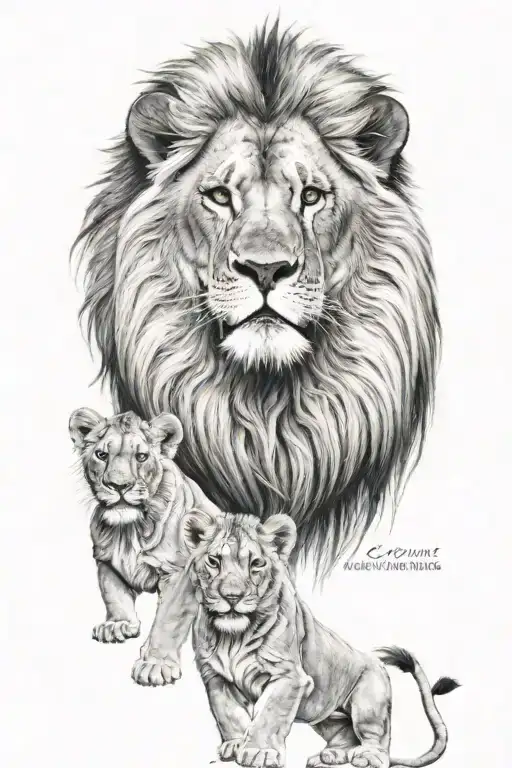 Lion With 2 Kids Names