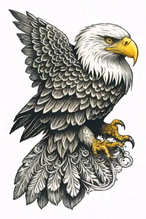 Eagle With Head And Pattern And Transition