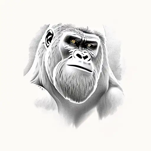 Strong Gorilla With Forest