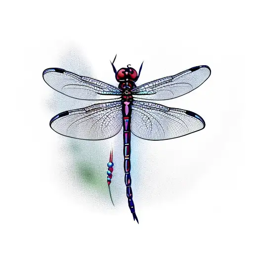 Dragonfly With A Wing In Bloom