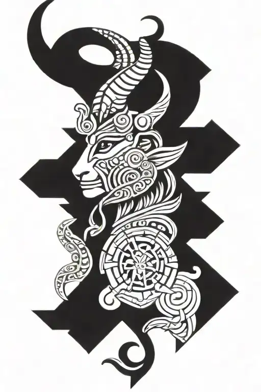 Aztec Geometric Capricorn
