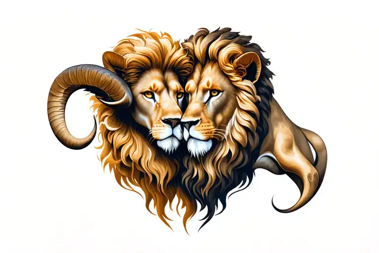 Aries And Leo Zodiac Sign Intertwined