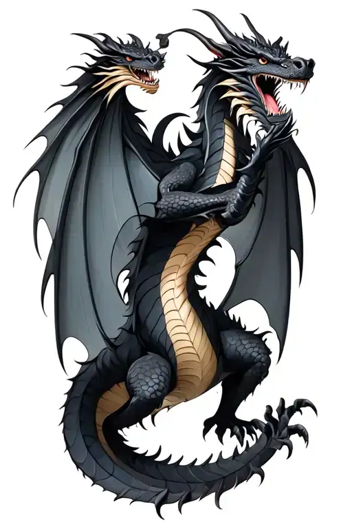 Black Dragon Full Body Shaped Like