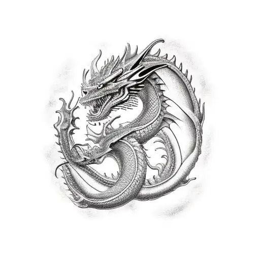 A Realist Dragon Representing The Same Dragon Of Sant Seya Shiryu Character