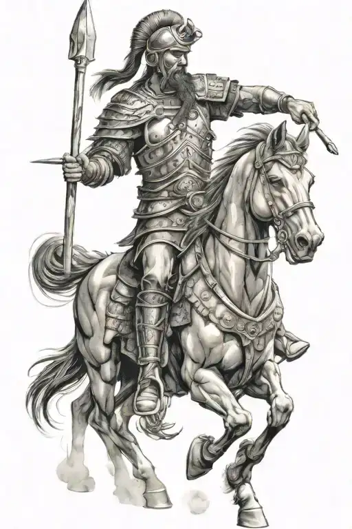 Scythian Warrior Wielding A Spear