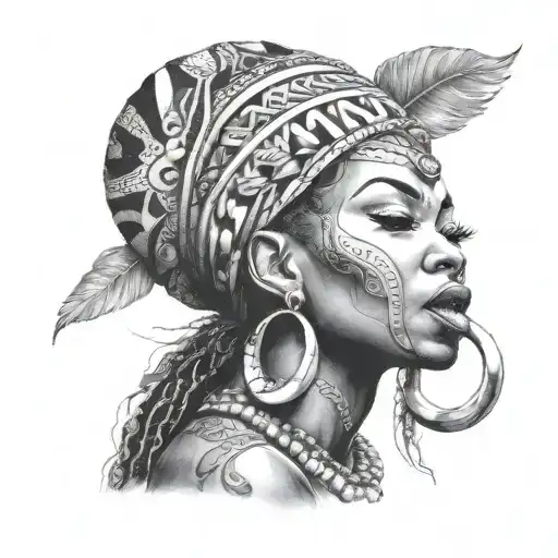 African Godess With Her Tongue Out