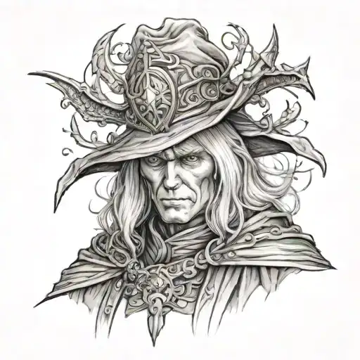 A Detailed Portrait Of Raistlin Majere From Dragonlance Chronicles Casting A Spell