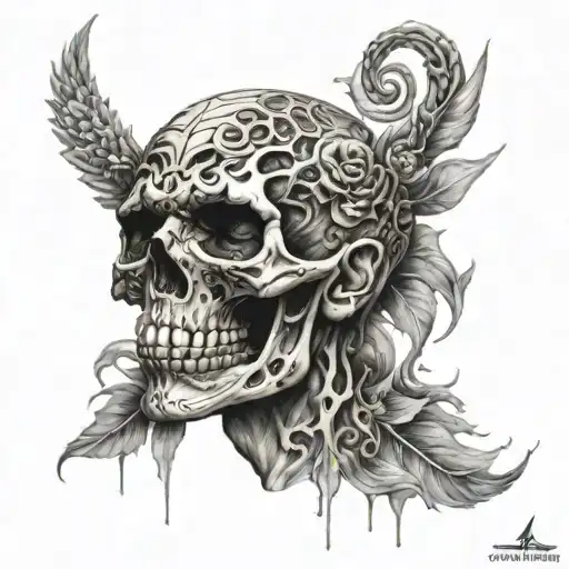 Psychedelic Skull Face