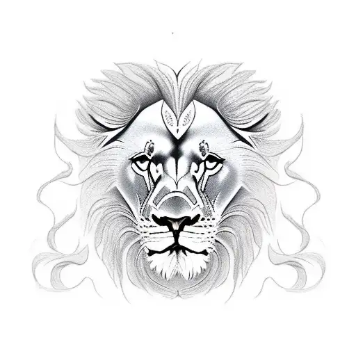 Lion With Crow And Lions Babys