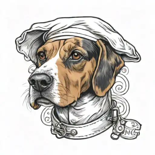 Chef Beagle Dog Wearing