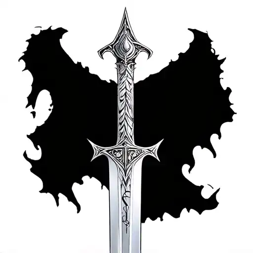 Elven Sword With Runes Engraved On His Blade