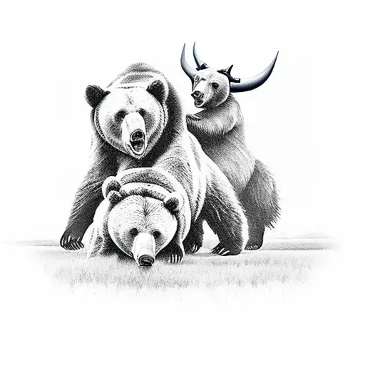 Bear Against Bull About To Start Fight