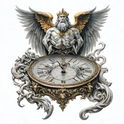 Kronos Vs Zeus Inside Clock 8K High Resolution