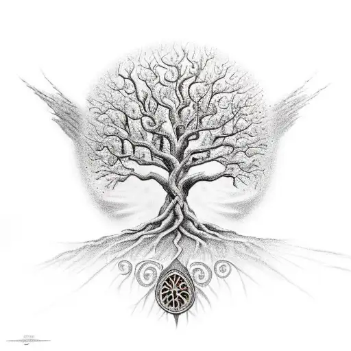 Tree Of Life With Gaurdian Angel