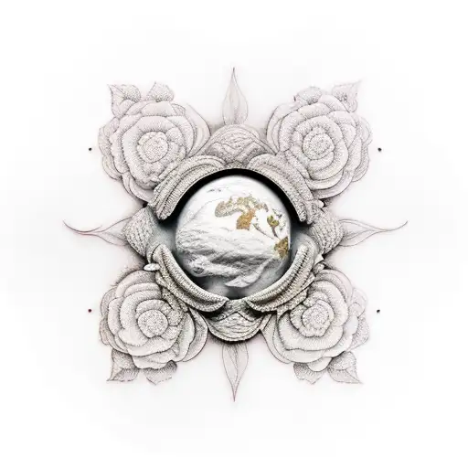 Estatua Face Floral Planetas