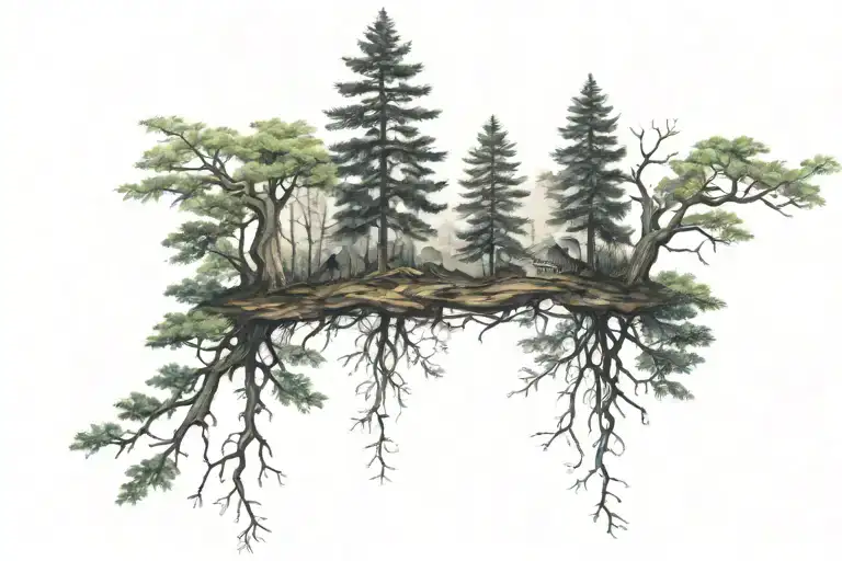 Upside Down Forest Scene