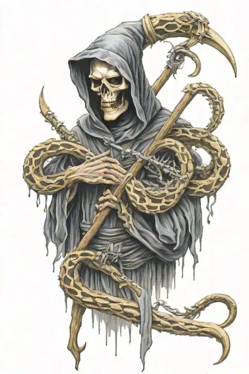 Grim Reaper With Snakes Coming