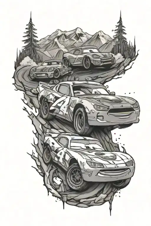 Lightning Mcqueen Bold With Mountain Draw Inside
