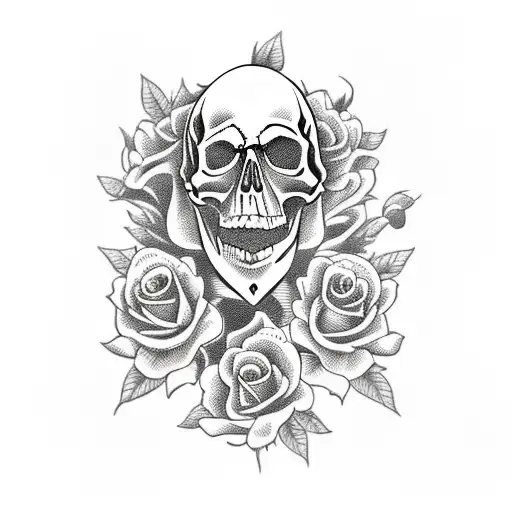 Skull And Roses And Books