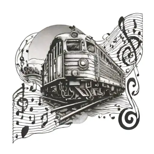 Music Note Train Passing