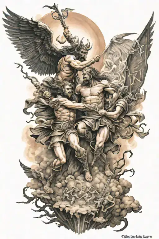 Battle Scene Between Heaven And Hell