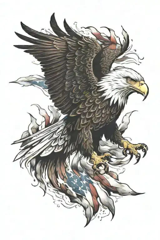 Eagle American Flag Ripping