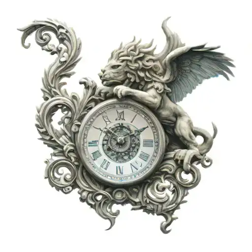 Greek Mythology Kronos God Of Time Chimera Clock High Resolution 8K